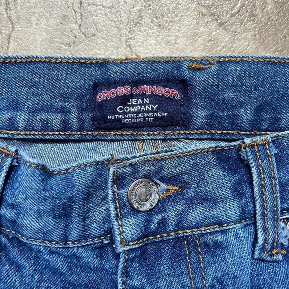 Cross & Winsor Mens Denim Jeans 34x30 Medium Wash Straight Leg Basic Everyday - Picture 3 of 9